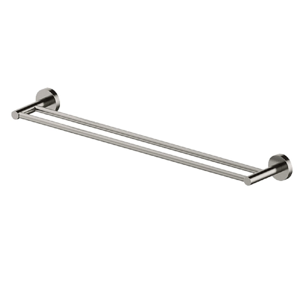 Abey Poco Double Towel Rail, 760mm, Brushed Nickel, PDTR-BN