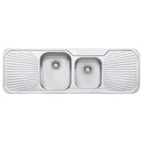 Oliveri PE341 Petite 1 and 3/4 Bowl With Double Drainer Topmount Sink