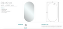 Fienza PEM600P Pill Mirror, 600 x 1200mm - Special Order