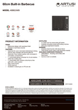 Artusi ABBQ3MB 60cm Matte Black Built-In BBQ