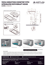 Artusi AID864DD 90cm Induction Cooktop with Integrated Aspiration