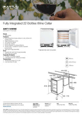 Artusi AINT119WINE Fully Integrated 22 Bottle Wine Cellar
