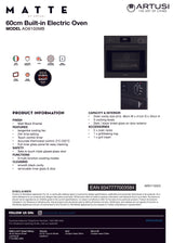 Artusi AO6100MB 60cm Built-in Electric Oven