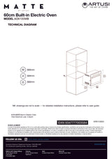 Artusi AO6100MB 60cm Built-in Electric Oven