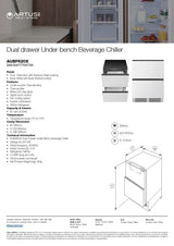 Artusi AUBF620X Dual drawer Underbench Beverage Chiller
