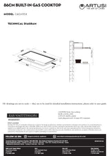 Artusi CAGH95X 90cm Stainless Steel Gas Cooktop