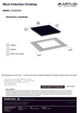 Artusi CAID6000W 60cm Induction Cooktop