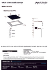 Artusi CAID636B 60cm Induction Cooktop