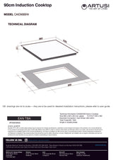 Artusi CAID9000W 90cm Induction Cooktop