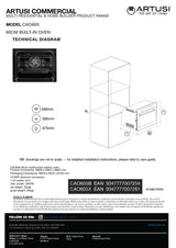 Artusi CAO605X 60cm Built In Electric Oven, Stainless Steel