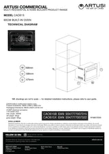 Artusi CAO615B 60cm Built In Electric Oven, Black