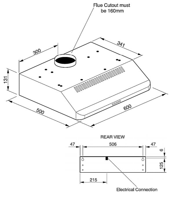 Technika Ph16600Ss-2 60Cm Stainless Steel Fixed Rangehood Rangehoods
