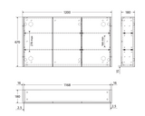 Fienza PSC1200MW 1200 Mirror Cabinet with Matte White Side Panels