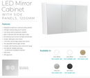 Fienza PSC1200S-LED 1200mm Mirror LED Cabinet, Scandi Oak - Special Order