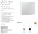 Fienza PSC900S-LED 900mm Mirror LED Cabinet, Scandi Oak - Special Order