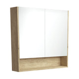 Fienza PSC900SS 900mm Mirror Cabinet with Undershelf, Scandi Oak