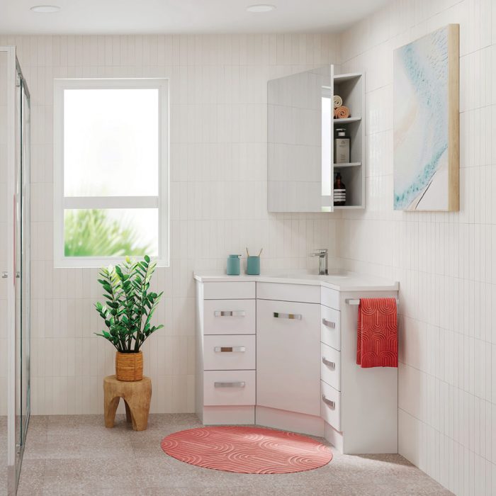 Fienza PSH6080 Corner Mirror Cabinet