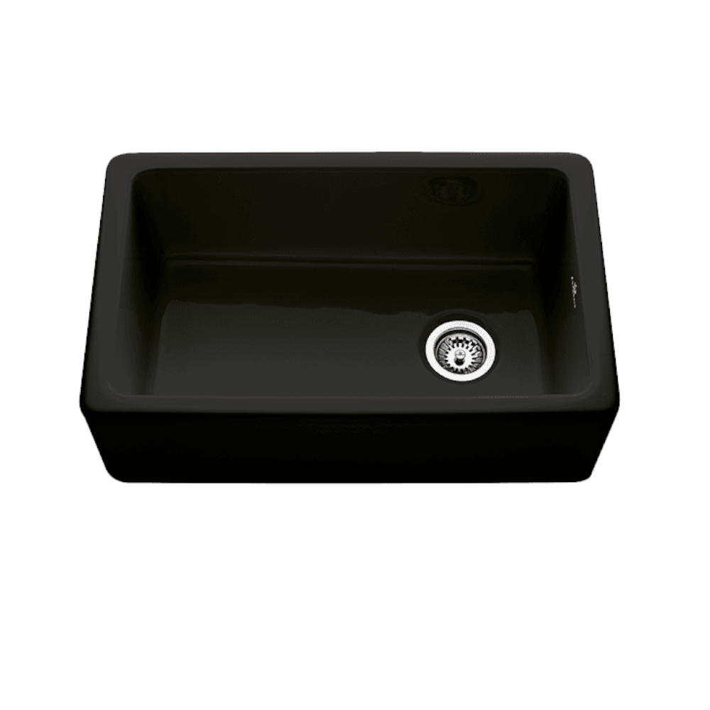 Abey Chambord Philippe II Single Bowl Fireclay Sink, 762x460x250mm, Black, PHILIPPE-2B
