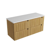 Aulic 1500mm Lovina Tier Single/Double Bowl Wall Hung Vanity CAWH55-1500 Pure - Stone Top Vanity Units