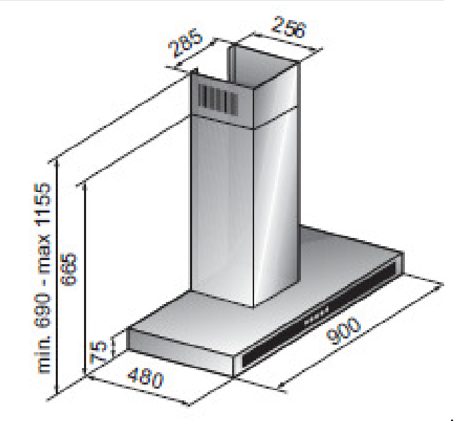 Euro Appliances Qpua95Txau Fratelli Onofri 90Cm Straight Canopy Rangehoods