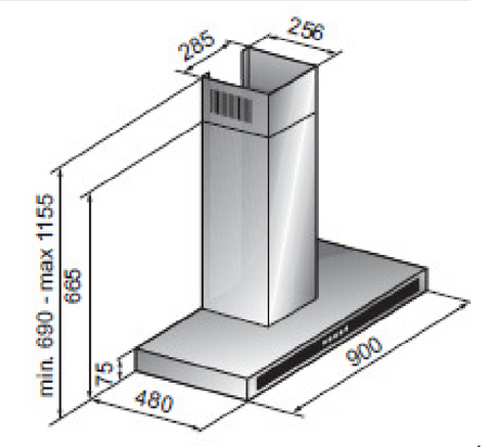 Euro Appliances Qpua95Txau Fratelli Onofri 90Cm Straight Canopy Rangehoods