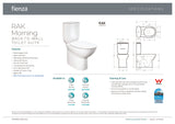 Fienza 576139W Morning Back To Wall Toilet Suite, P Trap, Bottom Inlet, Alpine White