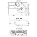 Fienza RB039R-1 Reba Right Bowl Wall Basin, One Tap Hole