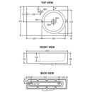 Fienza RB039R Reba Right Bowl Wall Basin, No Tap Hole