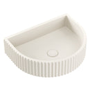 Fienza RB078W Valentina Fluted Arch Concrete Wall Basin, Warm White - Pre Order