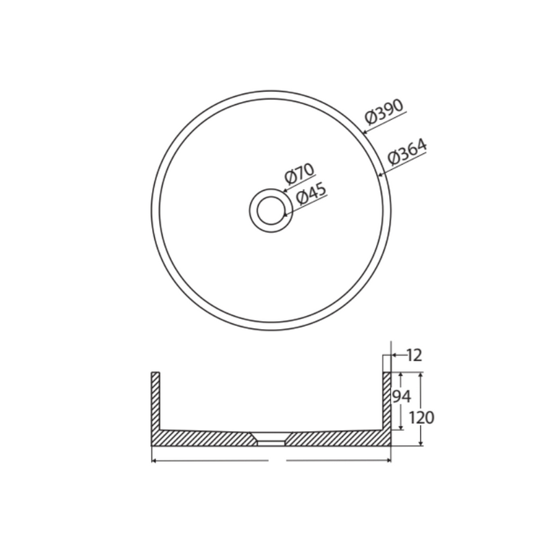 Fienza RB199TU Jada Concrete Above Counter Basin, Tuscan