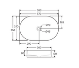 Fienza RB464MW Eleanor Oval Above Counter Basin, Matte White