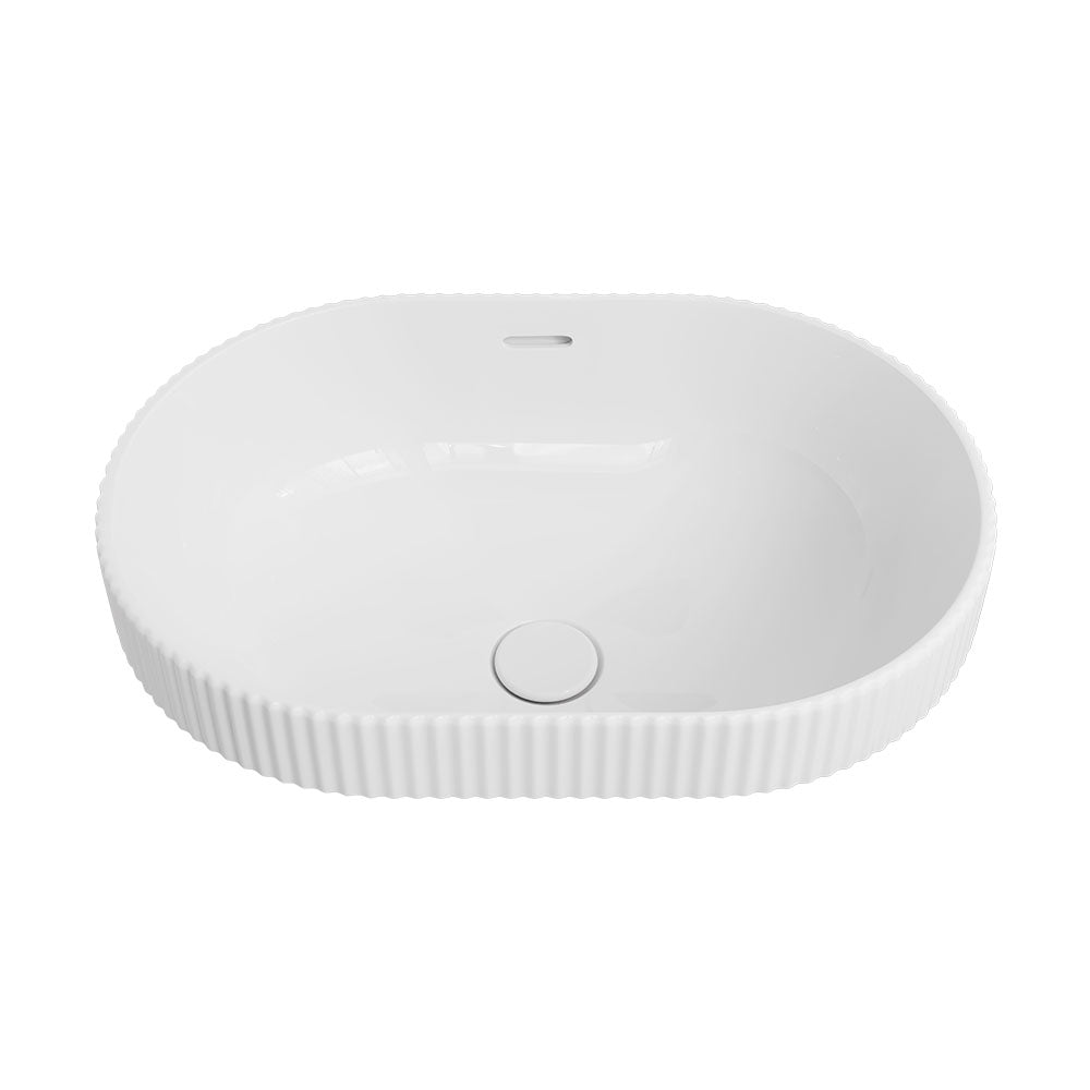 Fienza RB469 Eleanor Oval Semi Inset Basin with Overflow, Gloss White