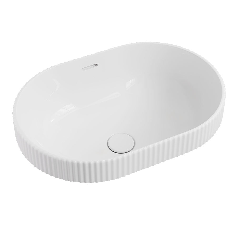 Fienza RB469 Eleanor Oval Semi Inset Basin with Overflow, Gloss White