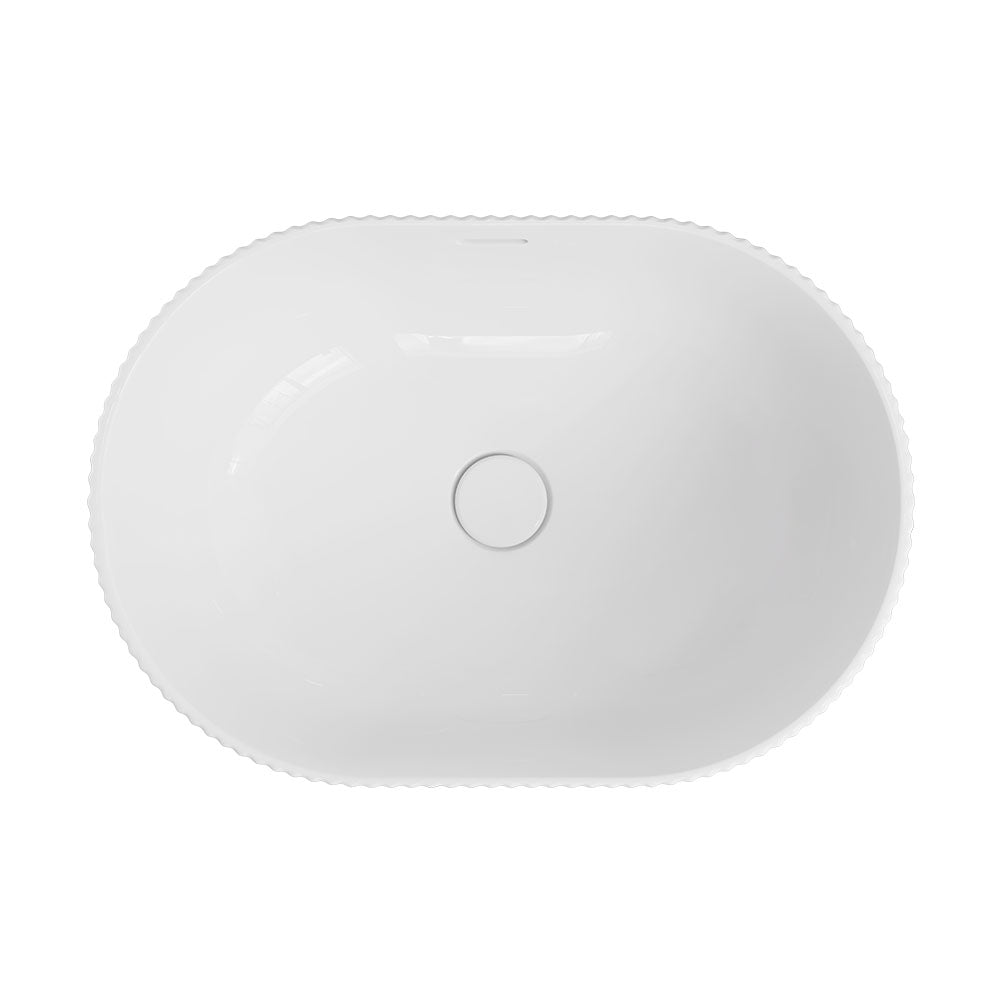 Fienza RB469 Eleanor Oval Semi Inset Basin with Overflow, Gloss White