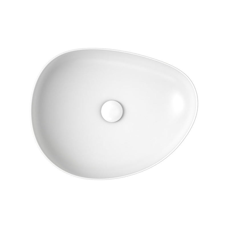 Fienza RB487W Pebble Medium Above Counter Basin, Matte White