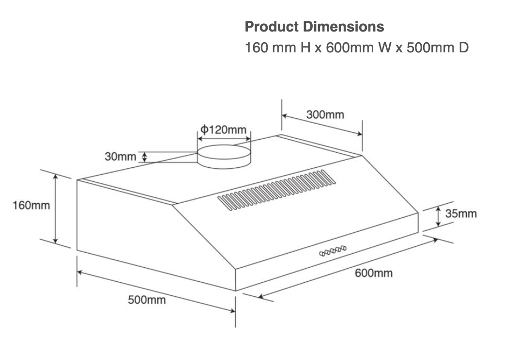 Venini V-R60Fw 60Cm Fixed Rangehood Rangehoods