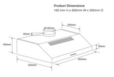 Venini V-R60Fw 60Cm Fixed Rangehood Rangehoods