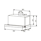 Kleenmaid RHSOG91 90cm Concealed Slide Out Rangehood