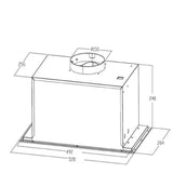 Kleenmaid RHUC61K 60cm Wide Black Fixed Undermount Rangehood