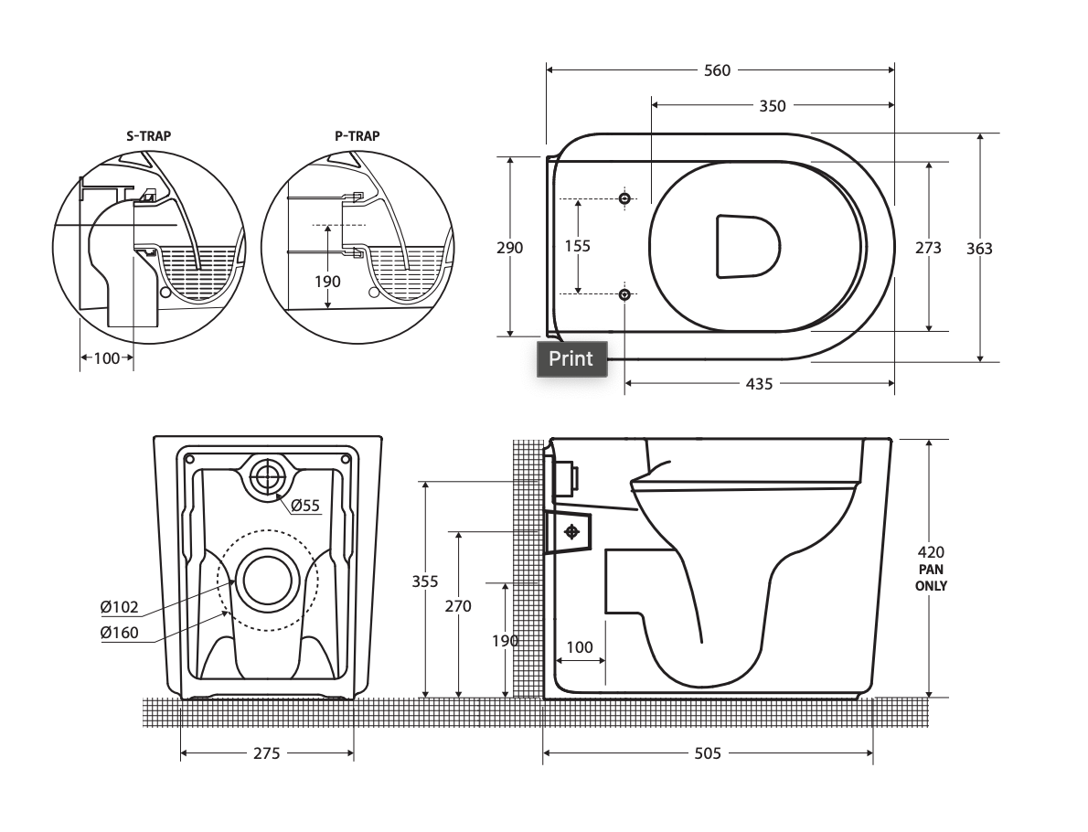 Fienza RKT1347MWA-GE Rak Valet Wall Faced Toilet Suite, S Trap, Geberit Sigma Cistern, No Button, Matte White