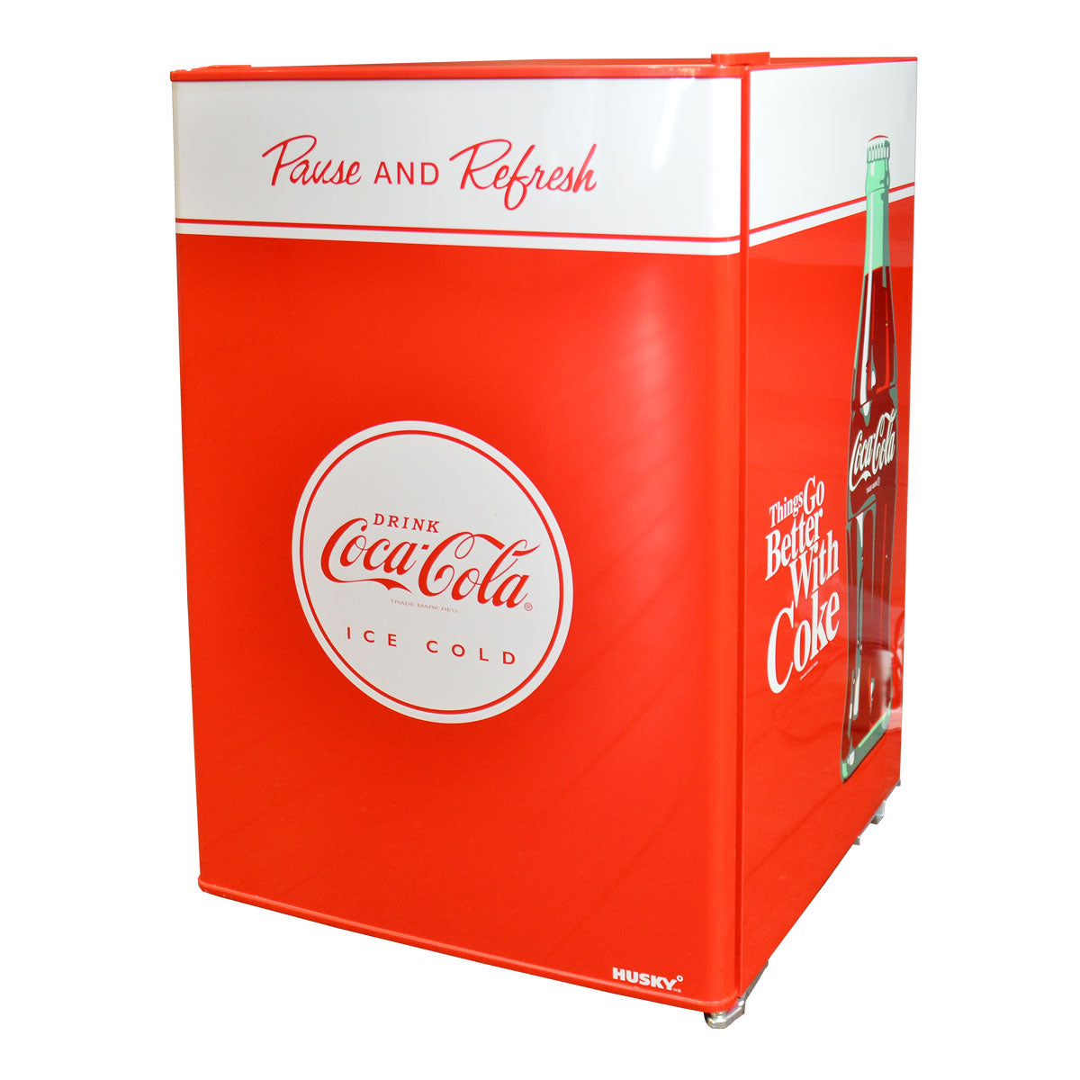 Husky 130L Solid Door Coca-Cola Branded Bar Fridge CKK130-167-AU-HU.1
