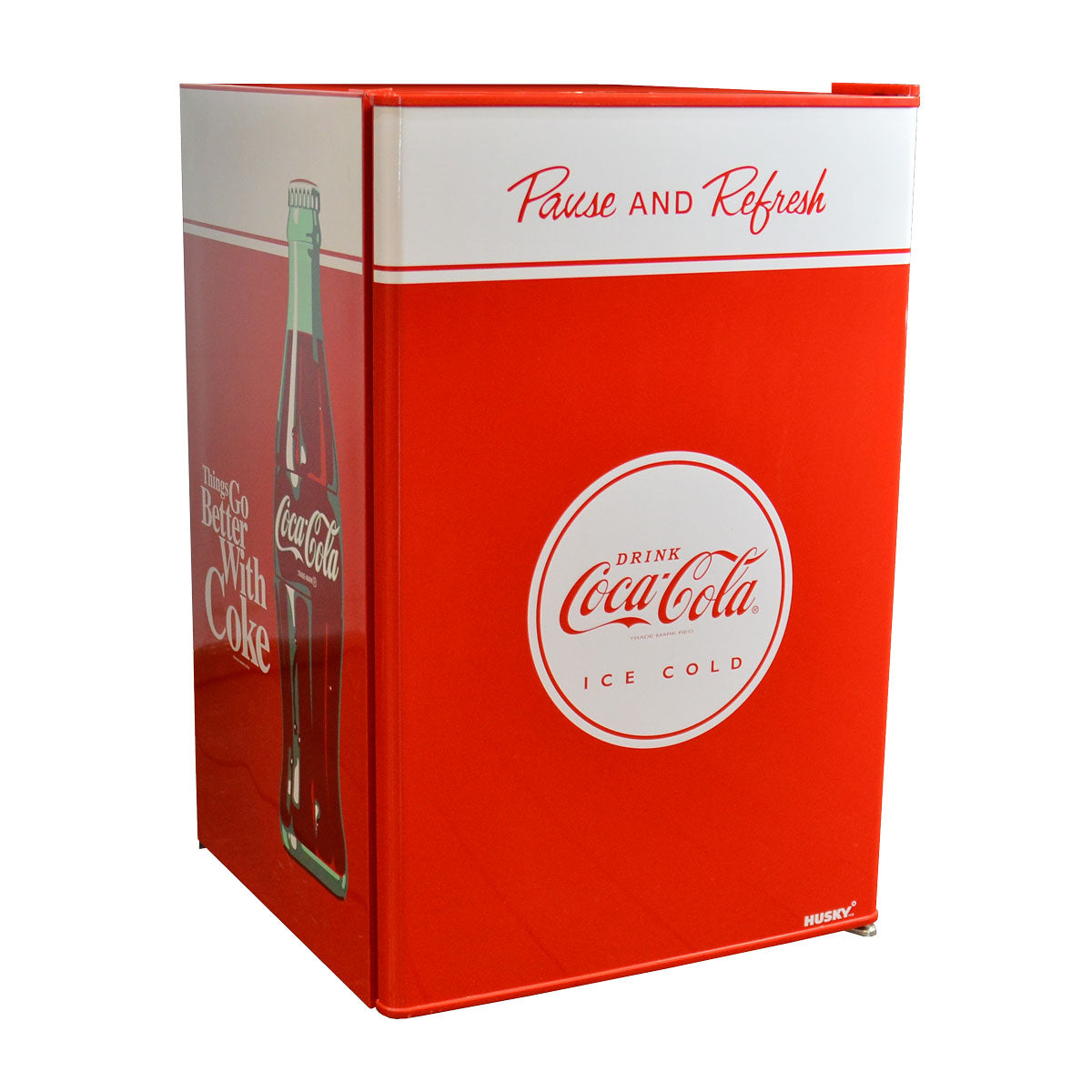 Husky 130L Solid Door Coca-Cola Branded Bar Fridge CKK130-167-AU-HU.1