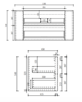 Aulic 1200mm RM1200WMWF Ramee Fluted Wall Hung Vanity, Matte White