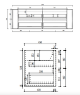 Aulic 1800mm RM1800WMWF Ramee Fluted Wall Hung Double Vanity, Matte White