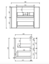 Aulic 900mm Ramee RM900WMWF Fluted Wall Hung Vanity, Matte White