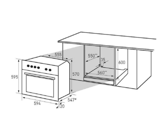 Baumatic Rmo7 Electric Oven - 10Amp Plug Connection Oven