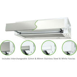 Robinhood Ro61Ss/Wh/80 60Cm Slide Out Undercupboard Rangehood