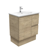 Fienza ROT75SKR Rotondo Edge Scandi Oak 750 Vanity On Kickboard, Right Drawers