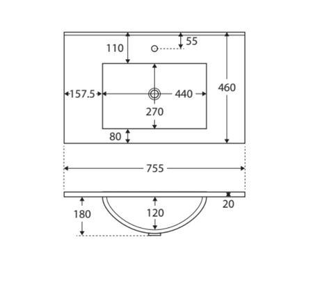 Fienza Rotondo Hampton 750Mm Rot75Tk White Vanity Unit On Kickboard- Special Order Units