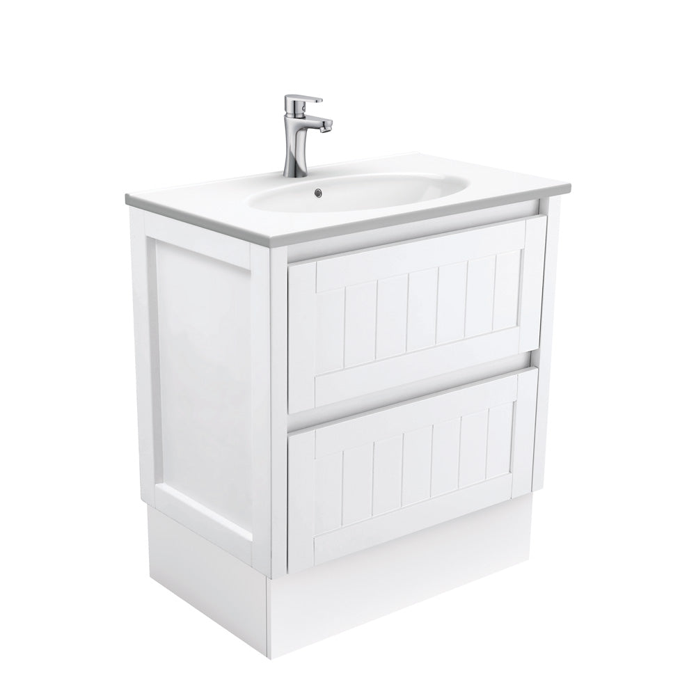 Fienza Rotondo Hampton 750Mm Rot75Tk White Vanity Unit On Kickboard- Special Order Units